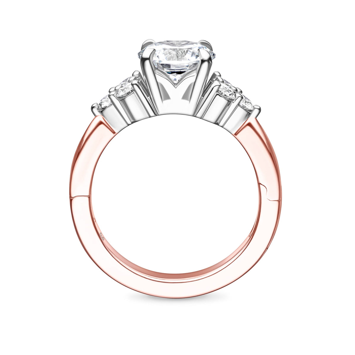 Lombard Diamond Engagement Ring with Side Stones