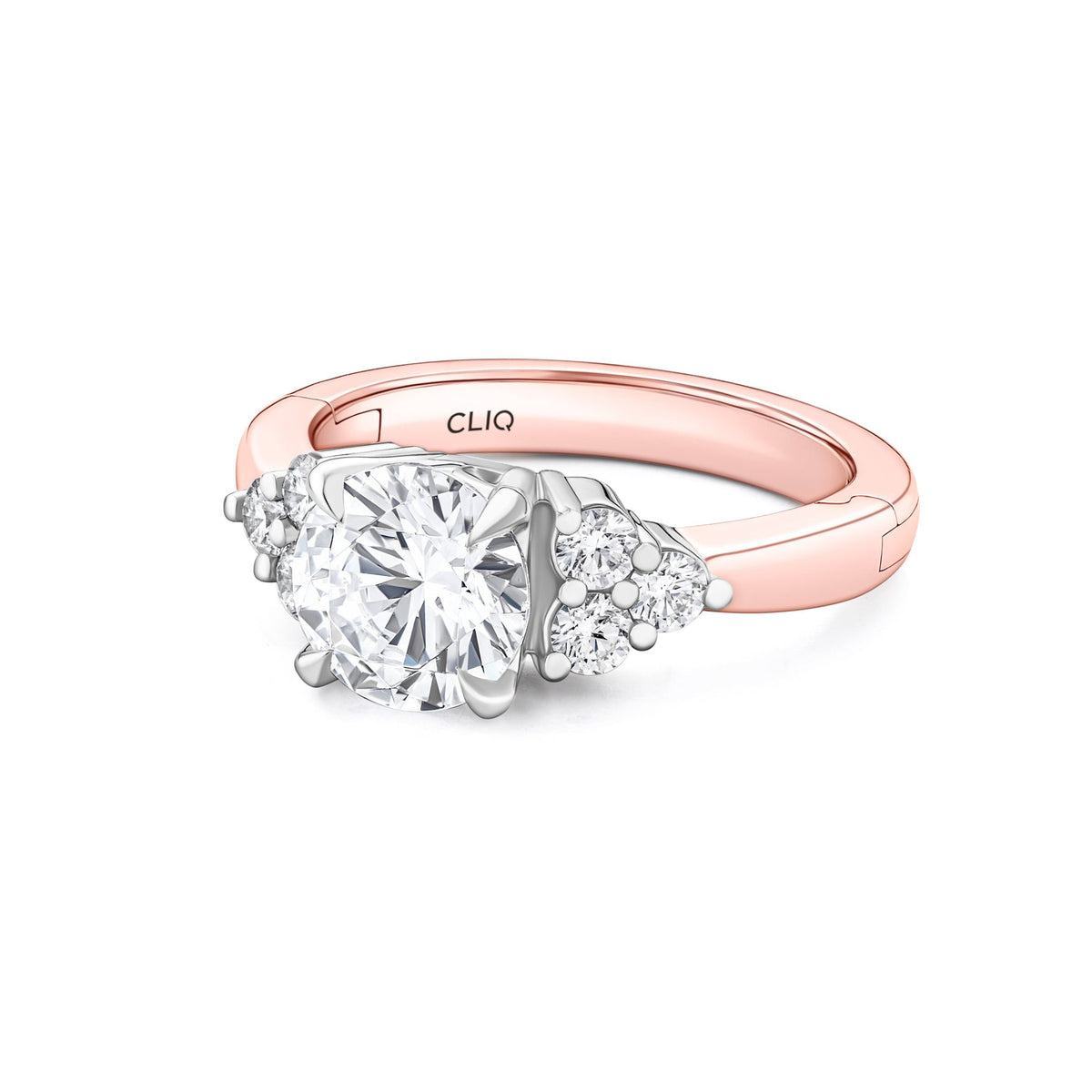 Lombard Diamond Engagement Ring with Side Stones