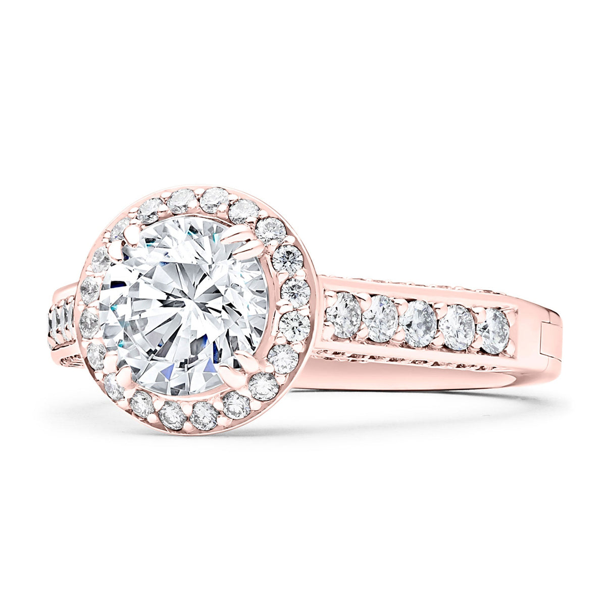 Lisa Pave Engagement Ring with Side Stones