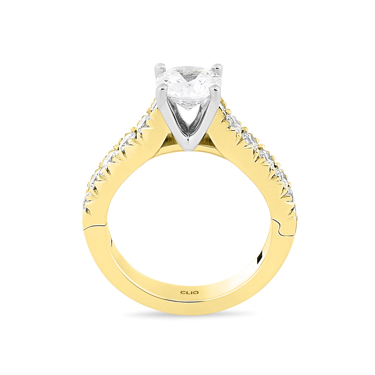 Parisienne Engagement Ring with Side Stones