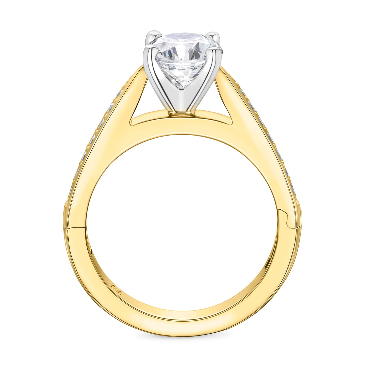 SoftPointe Cathedral Engagement Ring with Side stones