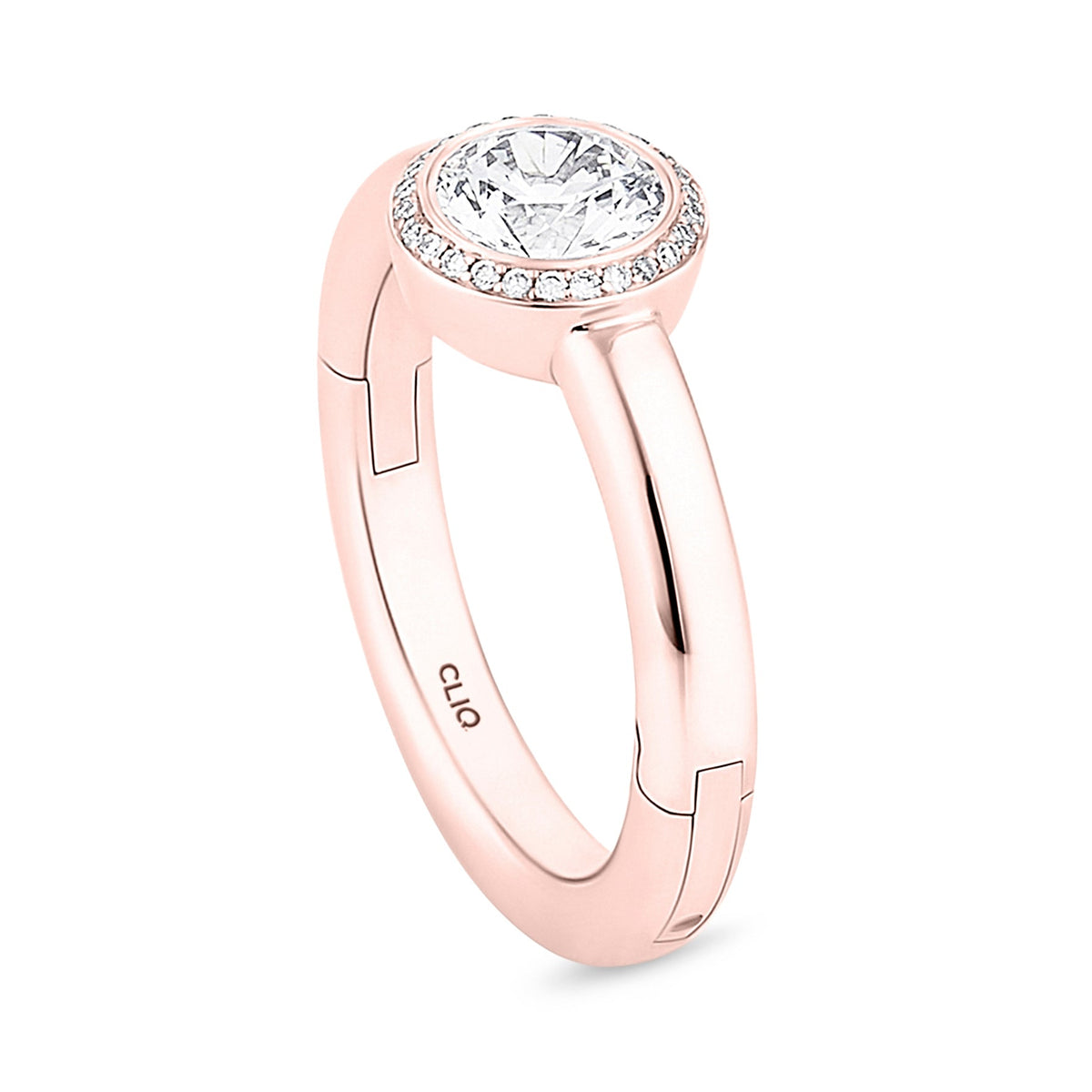 Riley Bezel Set Ring with Halo