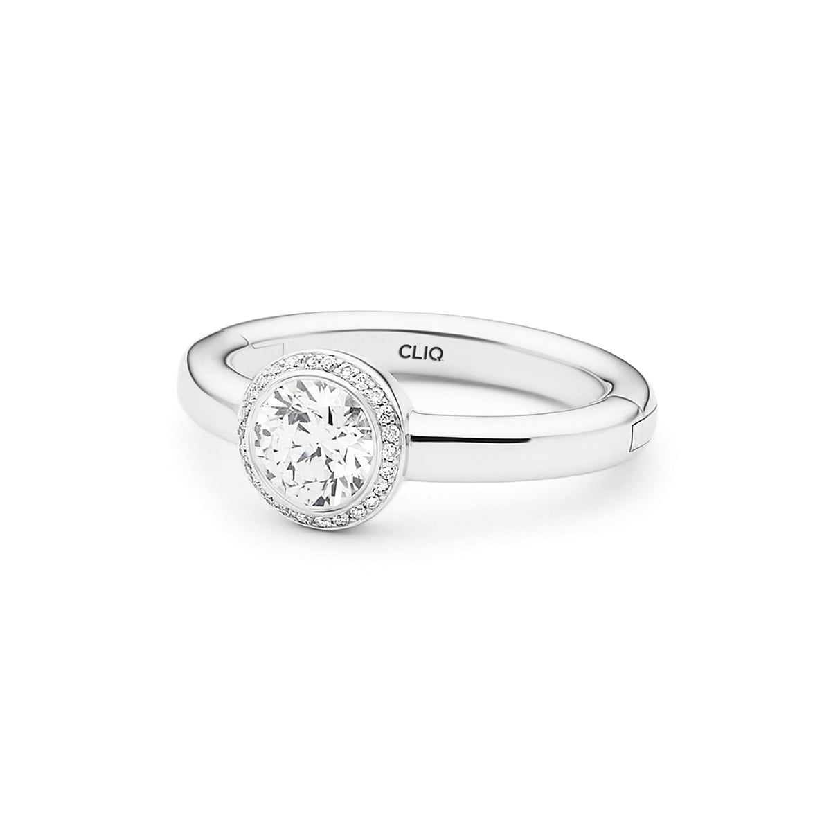 Riley Bezel Set Ring with Halo