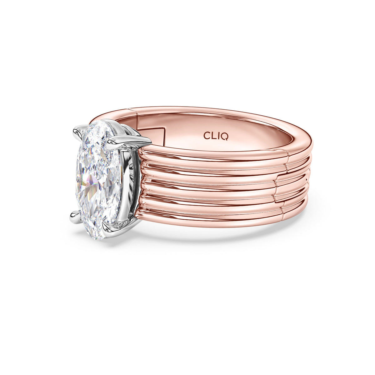 Kenzie Engraved Line Solitaire Engagement Ring, 6.5mm