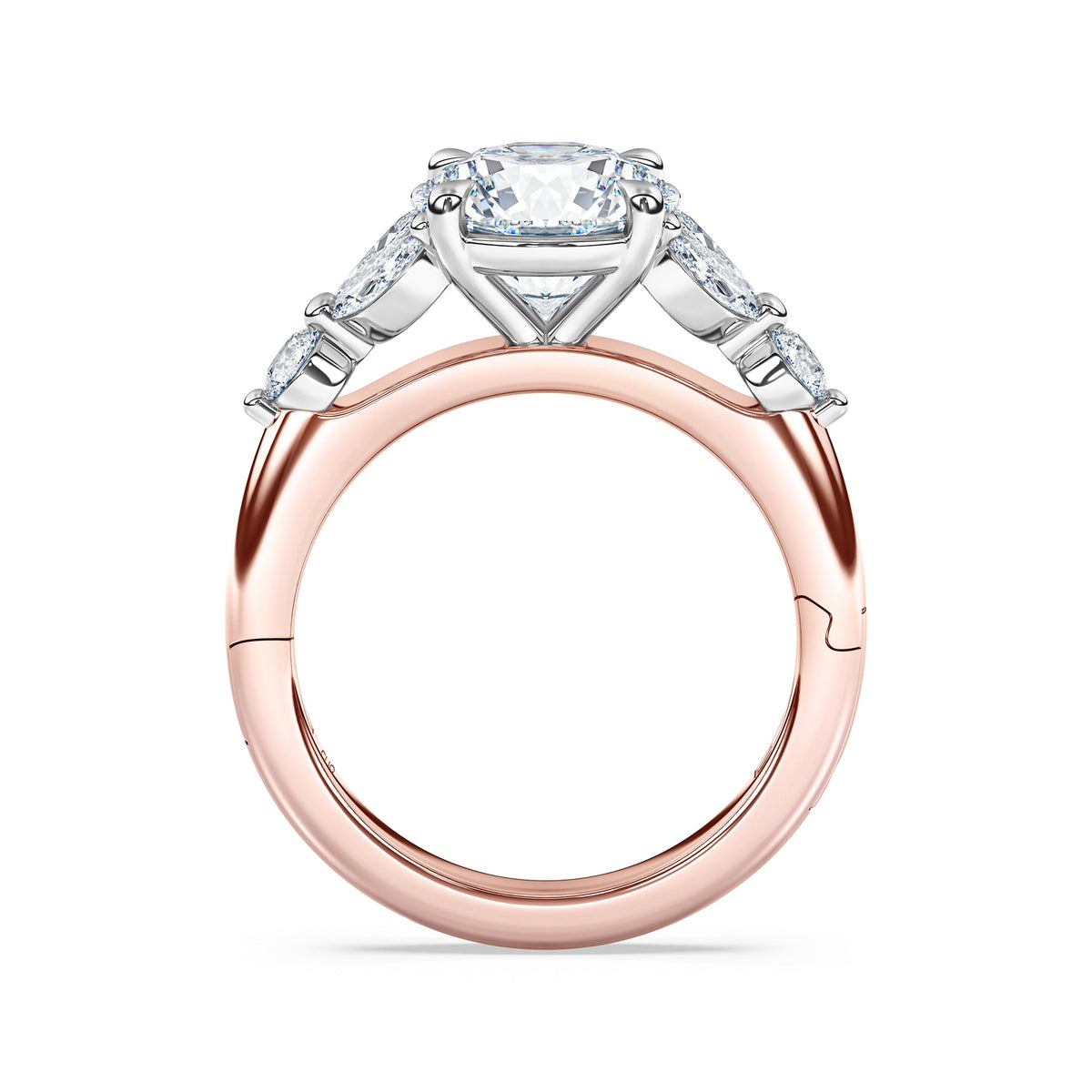 La Fleur Diamond Engagement Ring with Side Stones