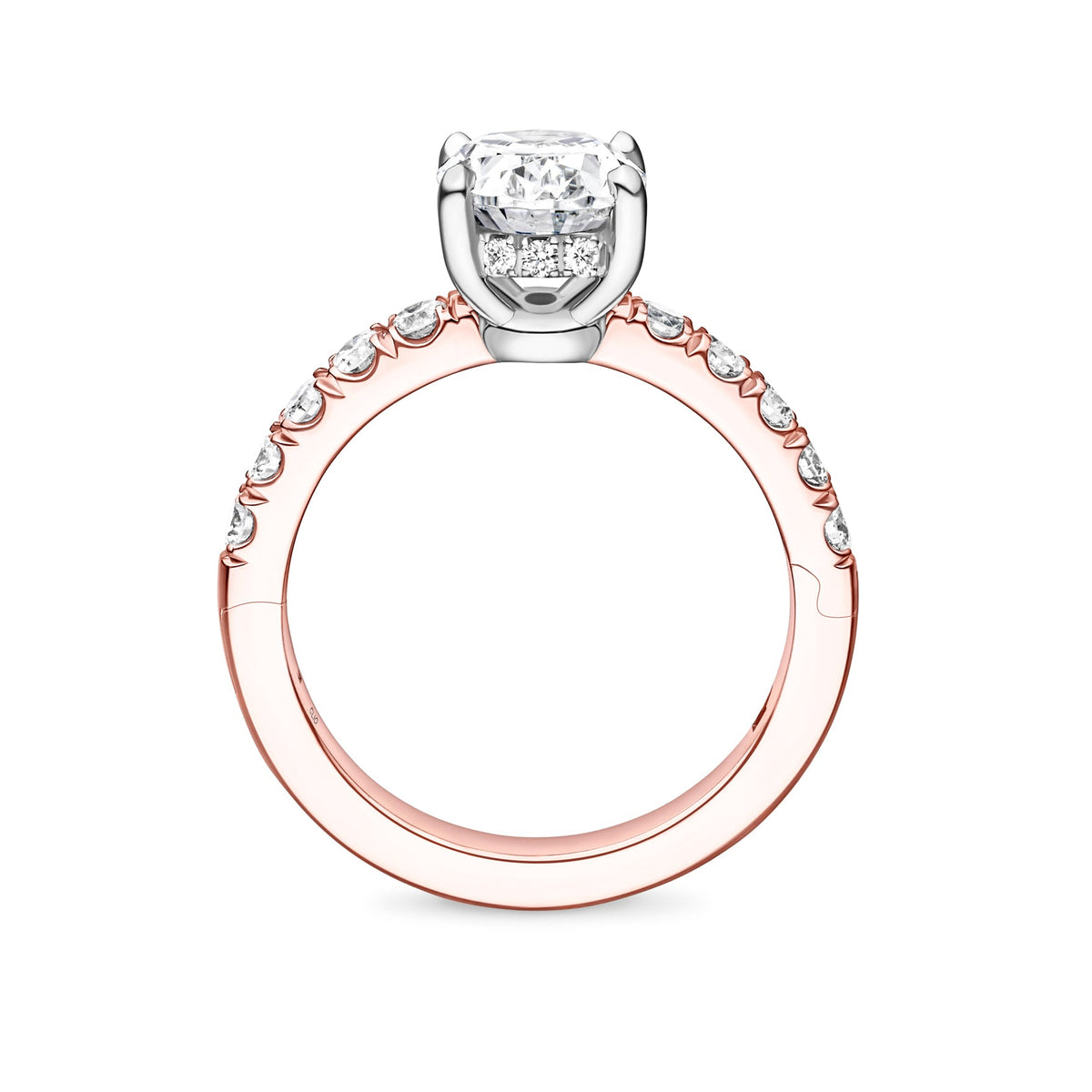 Camden Halo Engagement Ring with Side Stones