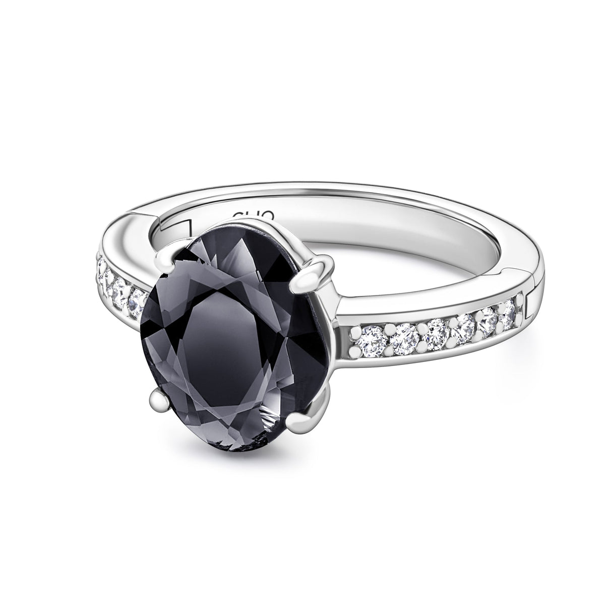 Midnight Sun Grey Spinel + Diamond Ring