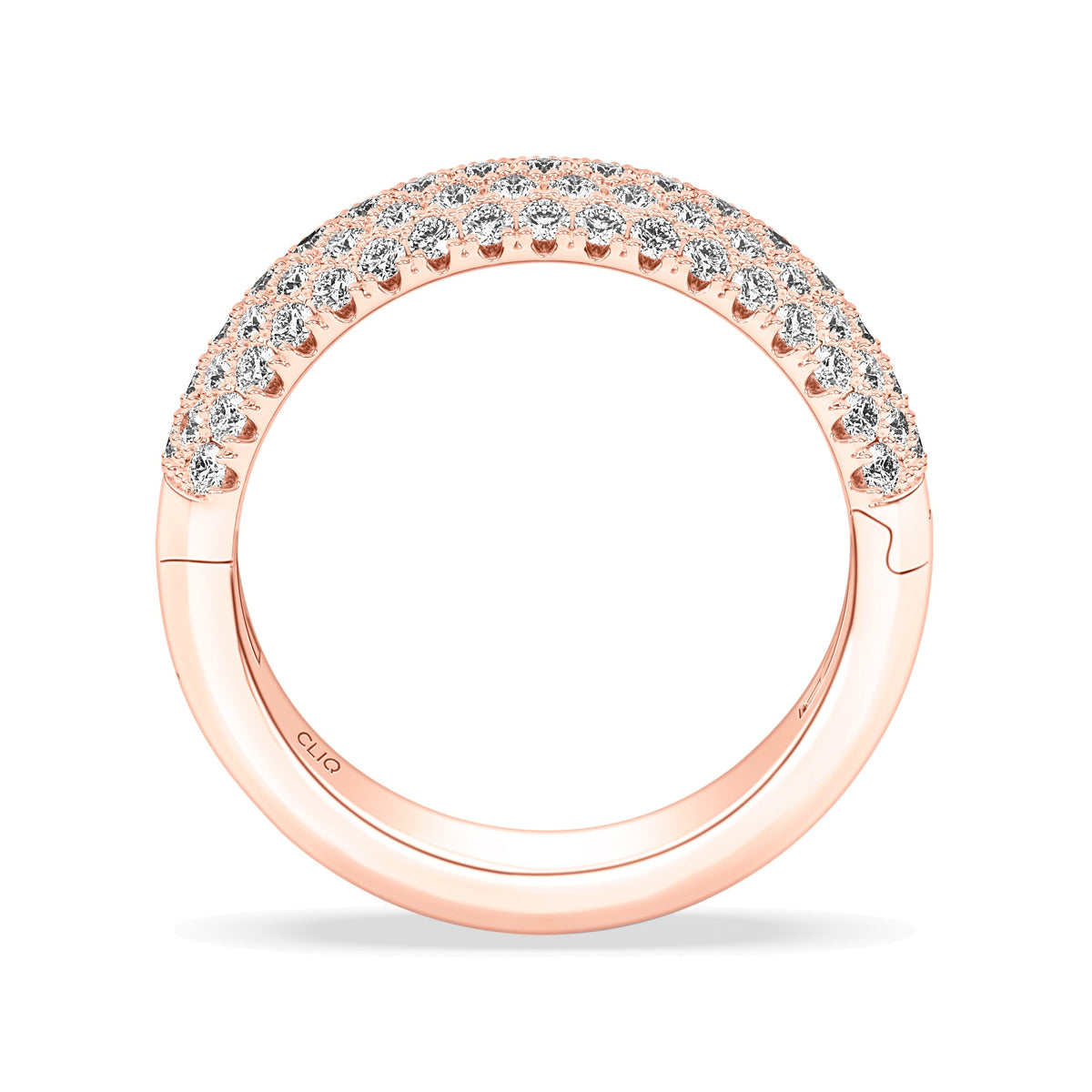 Hayden Rounded Pave Diamond Band, 7mm