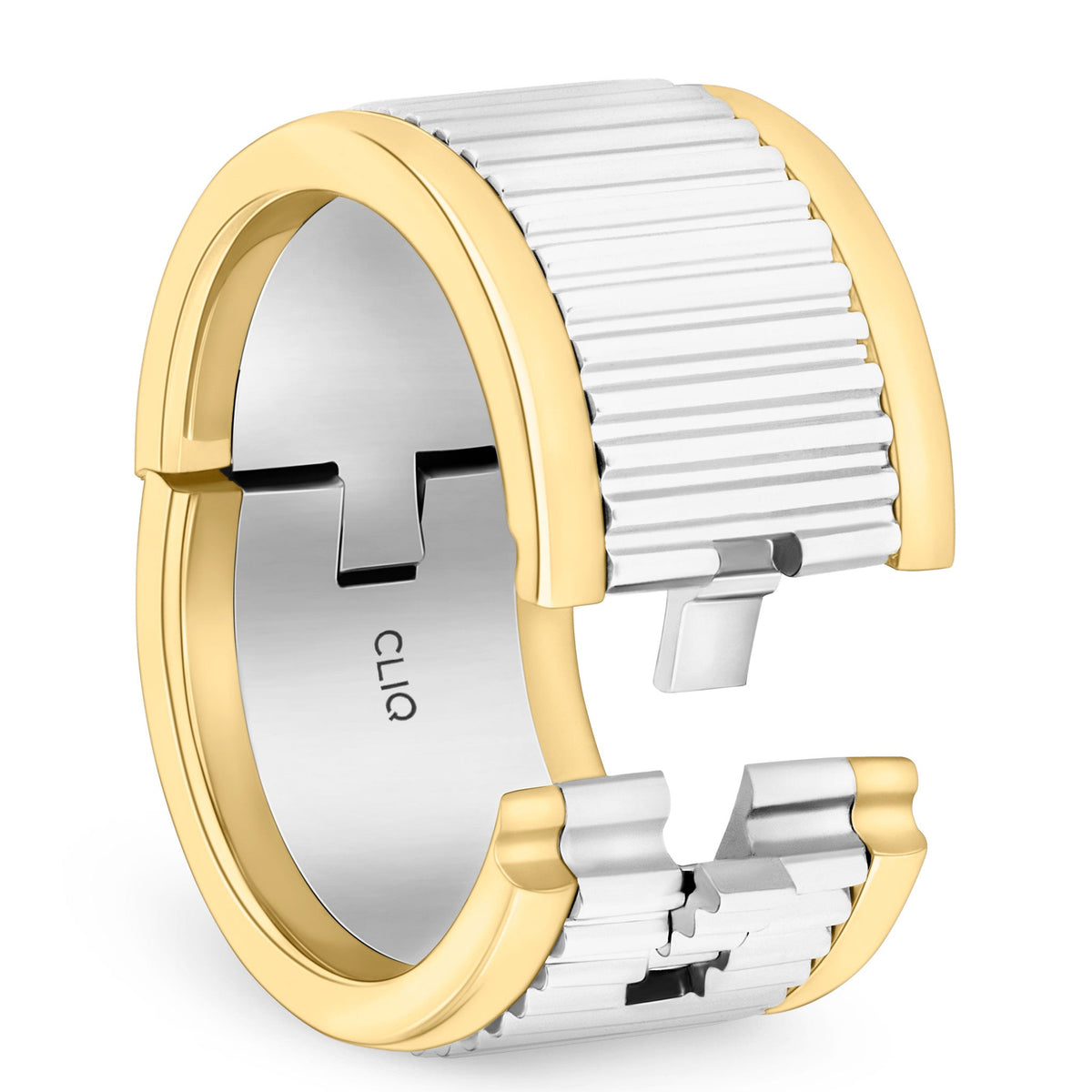 Innsbruck Two-Tone Band with Grooved Center, 14mm
