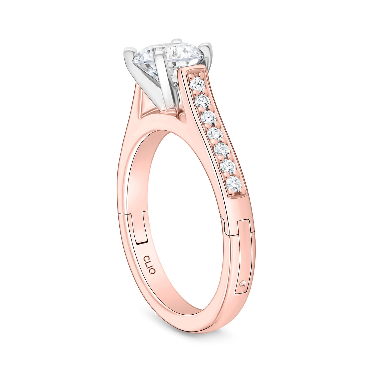 Parthenon Cathedral Engagement Ring with Side Stones