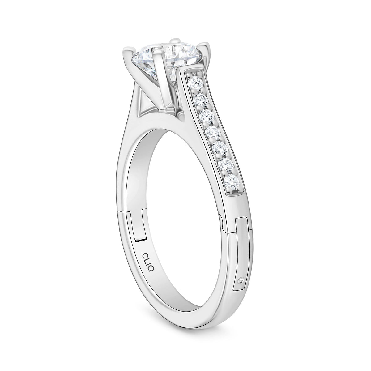 Parthenon Cathedral Engagement Ring with Side Stones