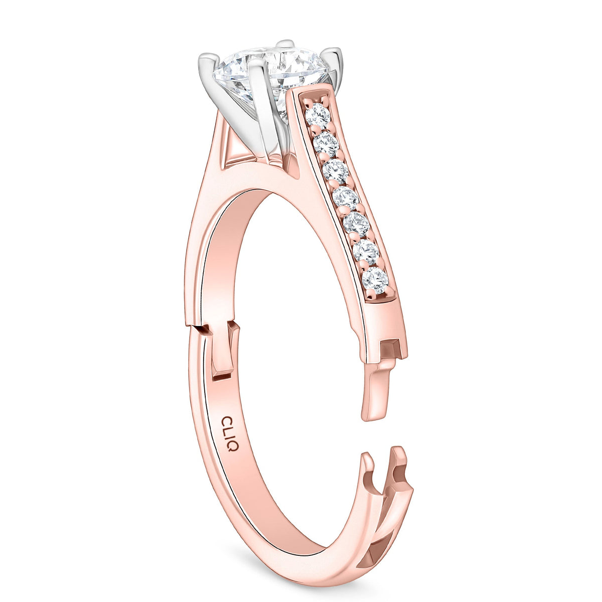 Parthenon Cathedral Engagement Ring with Side Stones