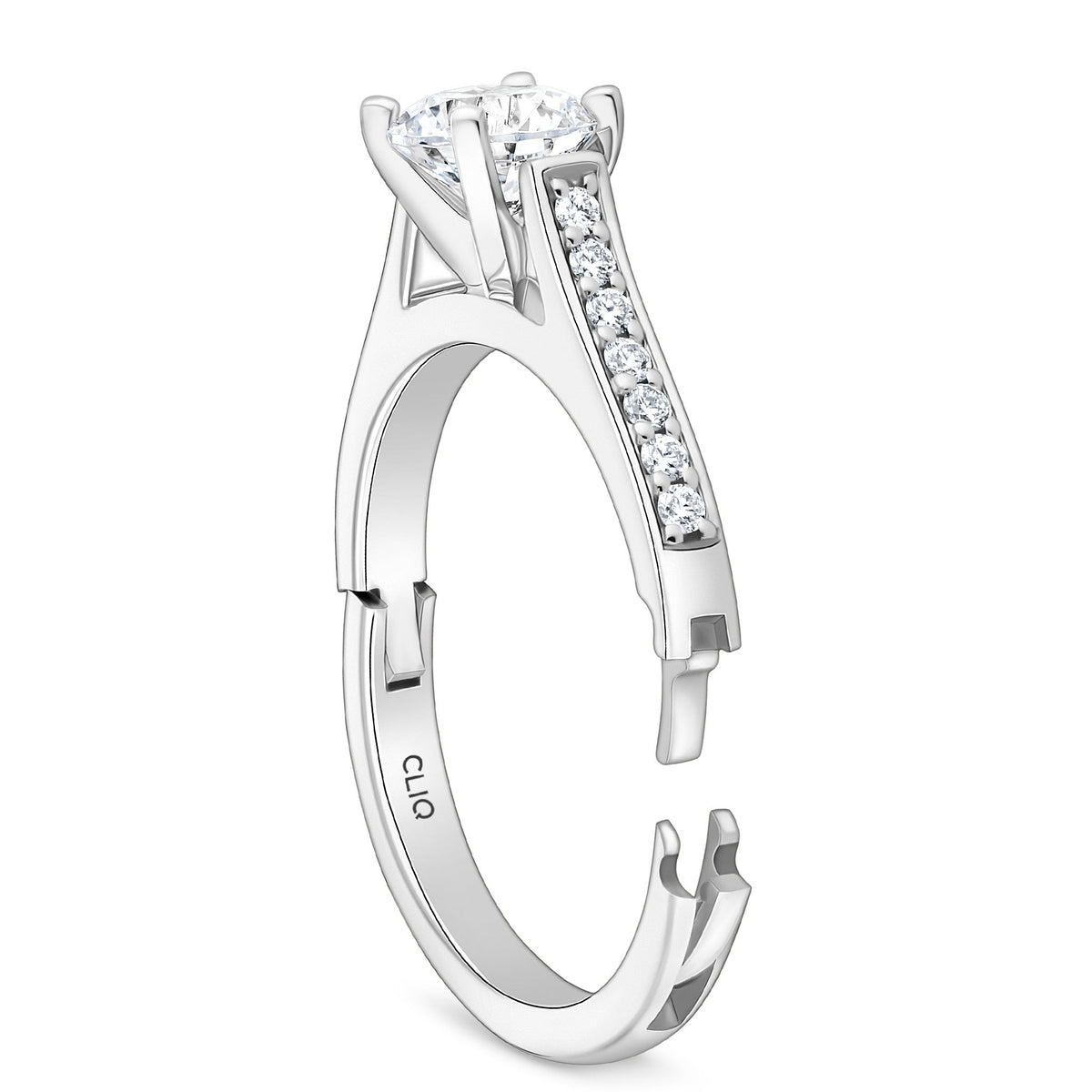 Parthenon Cathedral Engagement Ring with Side Stones