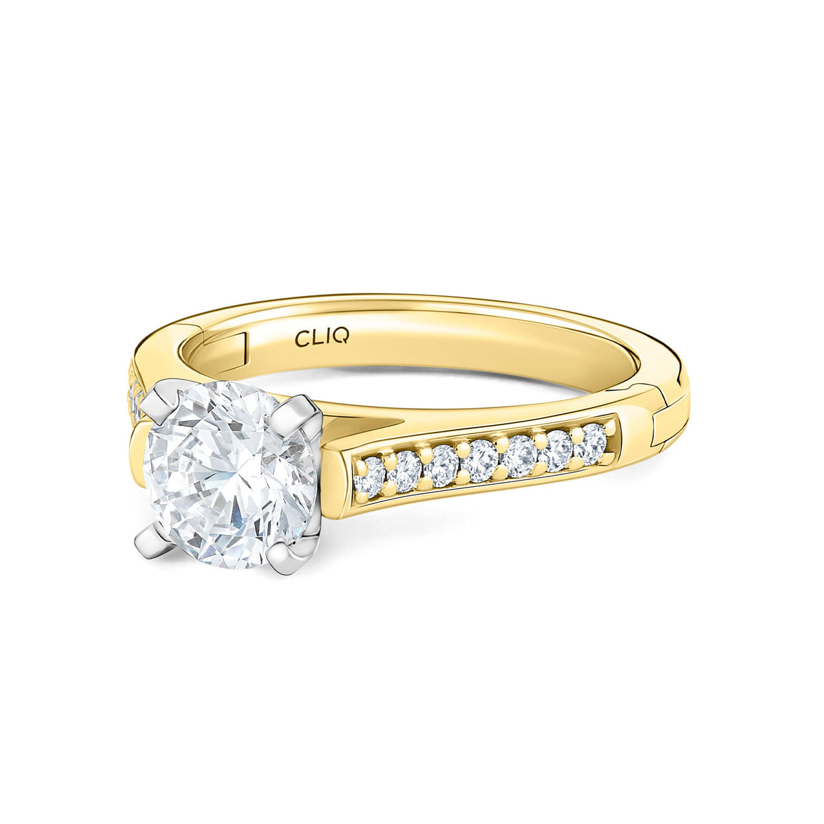 Parthenon Cathedral Engagement Ring with Side Stones