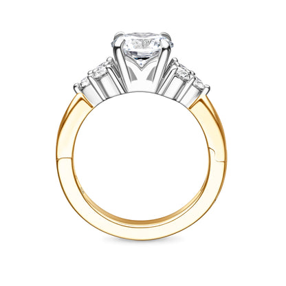 Lombard Diamond Engagement Ring with Side Stones