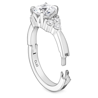 Lombard Diamond Engagement Ring with Side Stones