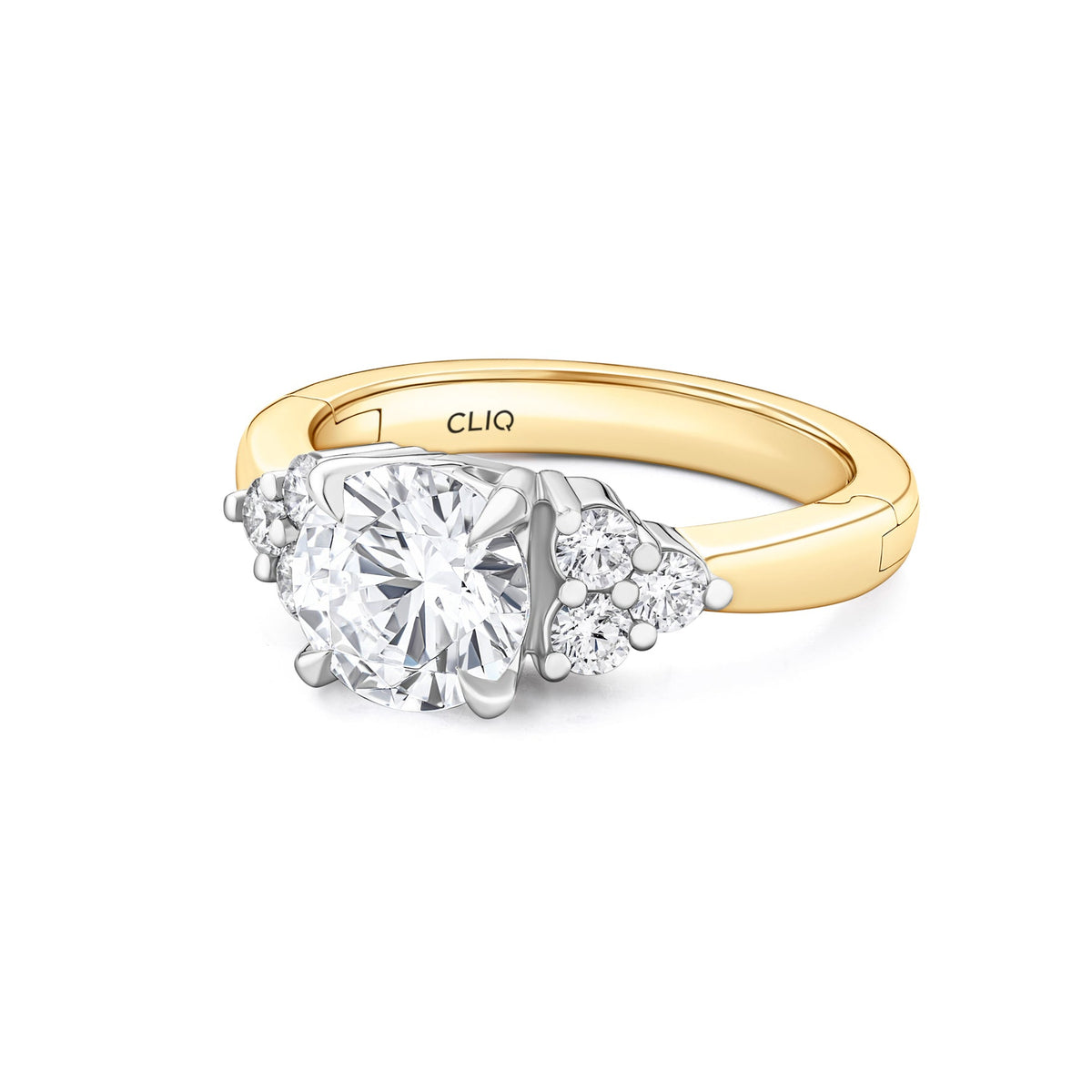 Lombard Diamond Engagement Ring with Side Stones