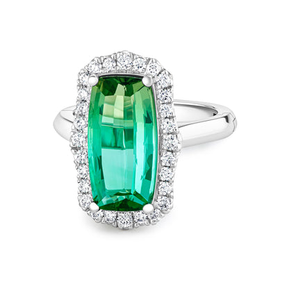 Fern Tourmaline + Diamond Cocktail Ring