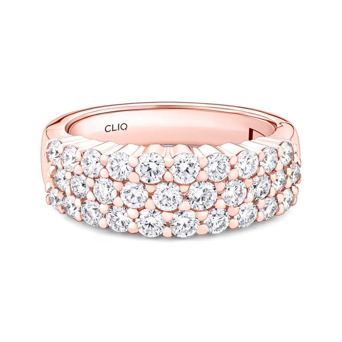 Huntington Tapered Three Row Diamond Band