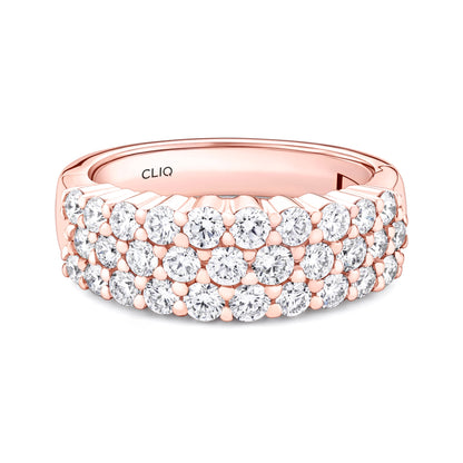 Huntington Tapered Three Row Diamond Band