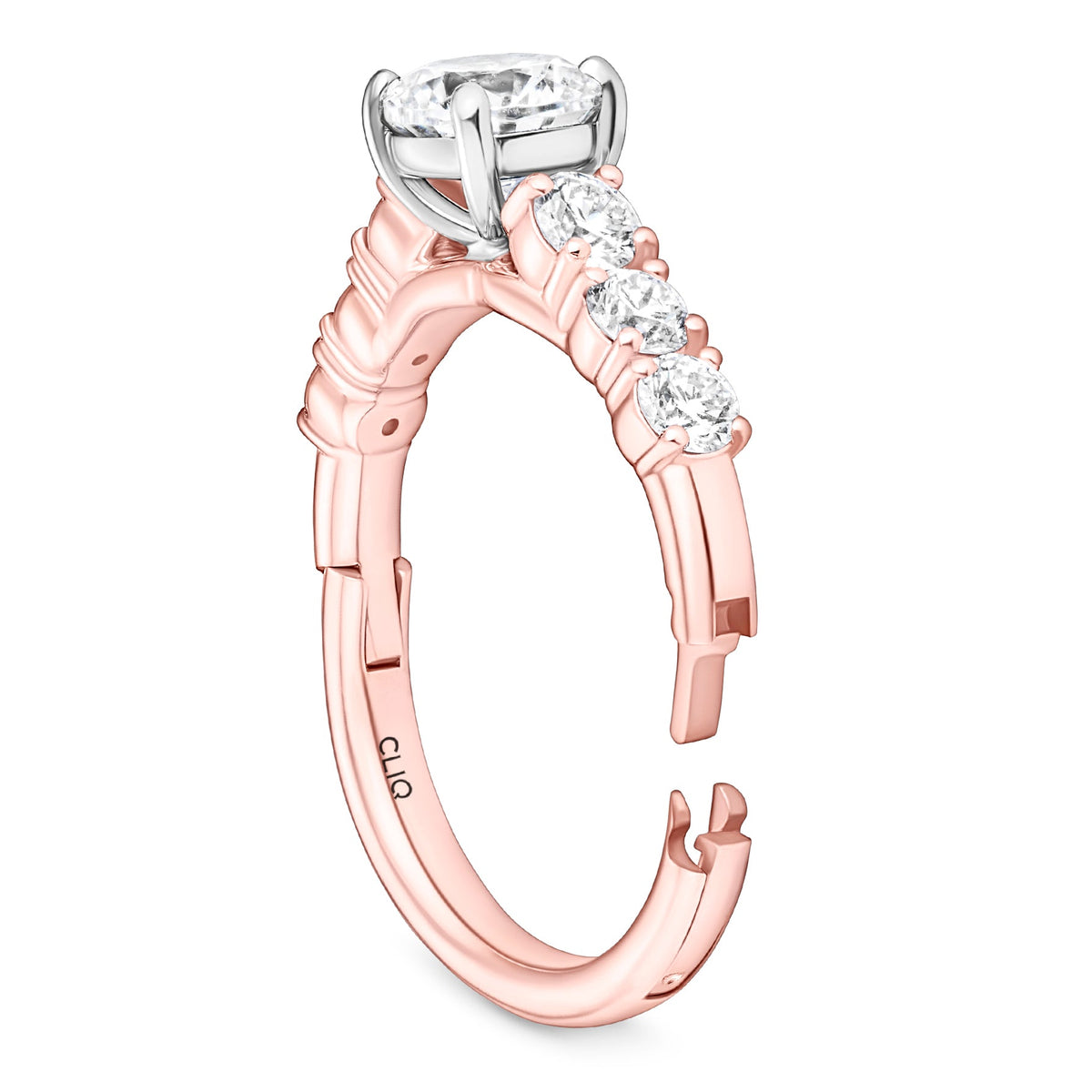 Addison Diamond Engagement Ring with Side Stones