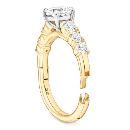 Addison Diamond Engagement Ring with Side Stones