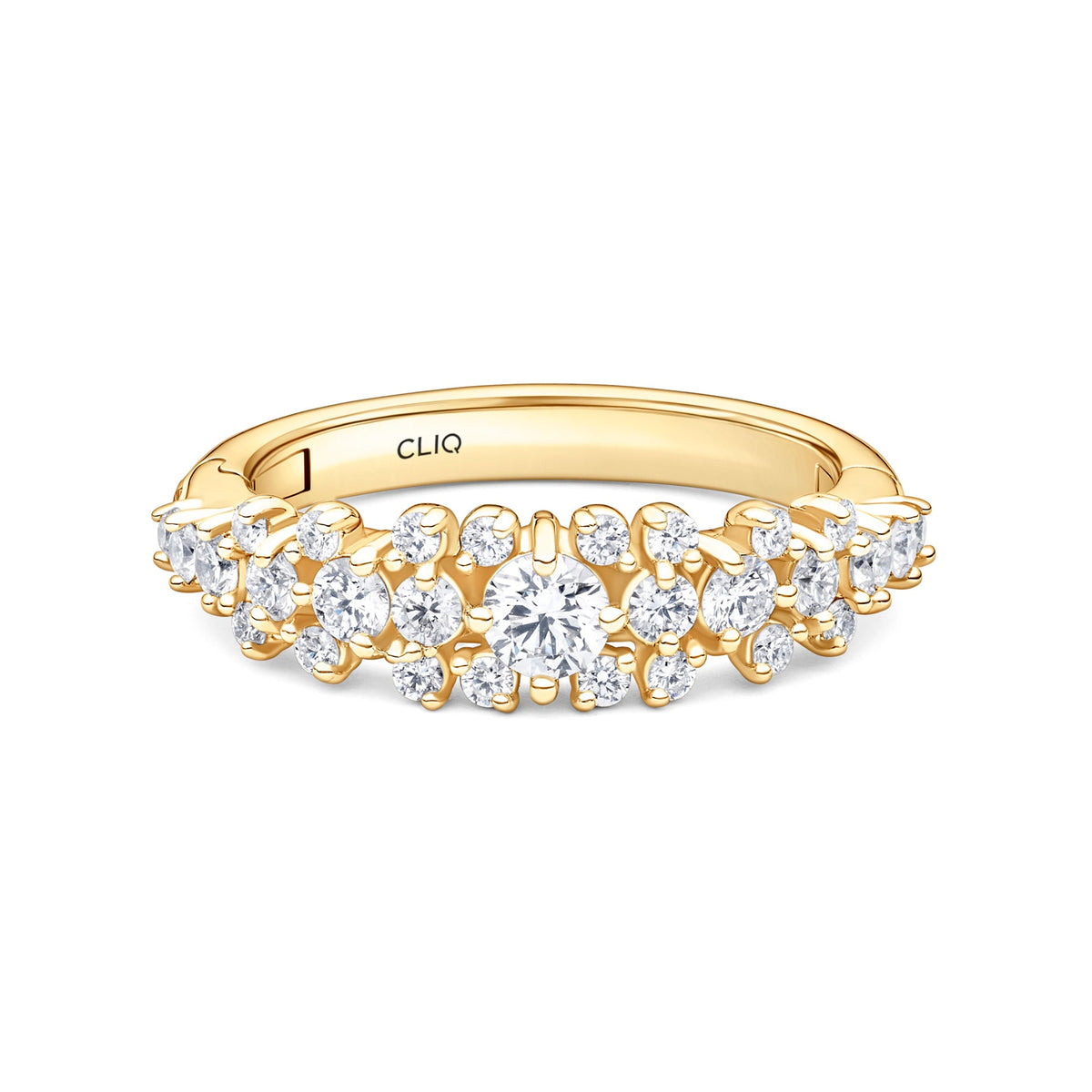 Calumet Tapered Three Row Diamond Band