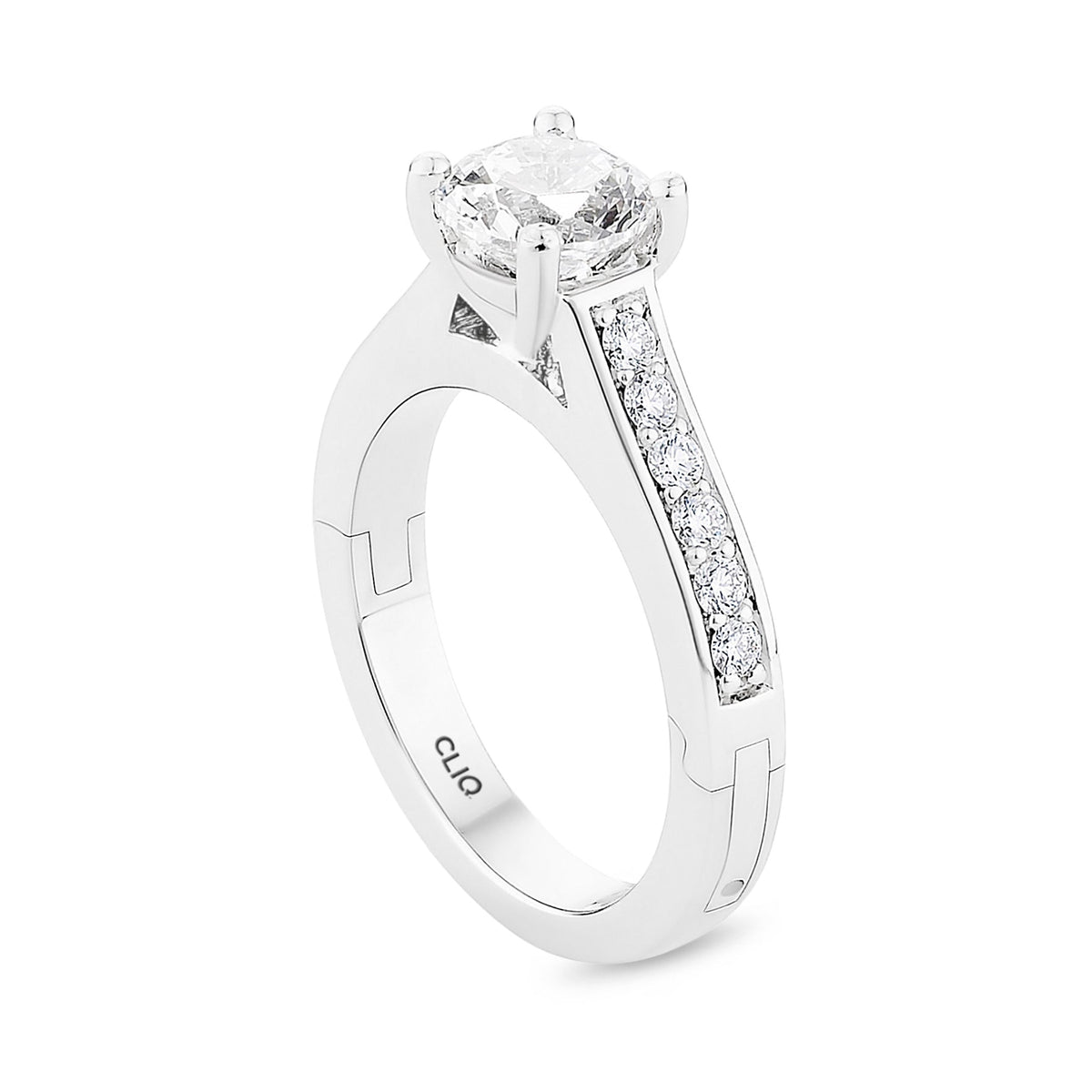 Prive Solitaire Engagement Ring with Side Stones
