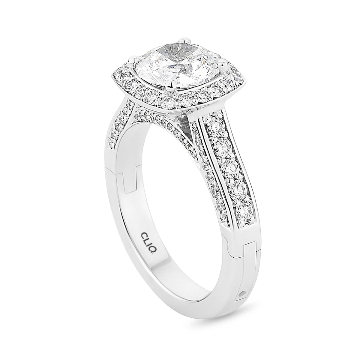 Estate Pave Engagement Ring with Side Stones