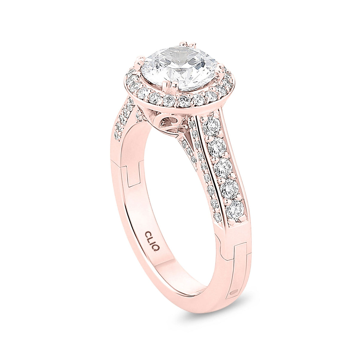 Lisa Pave Engagement Ring with Side Stones