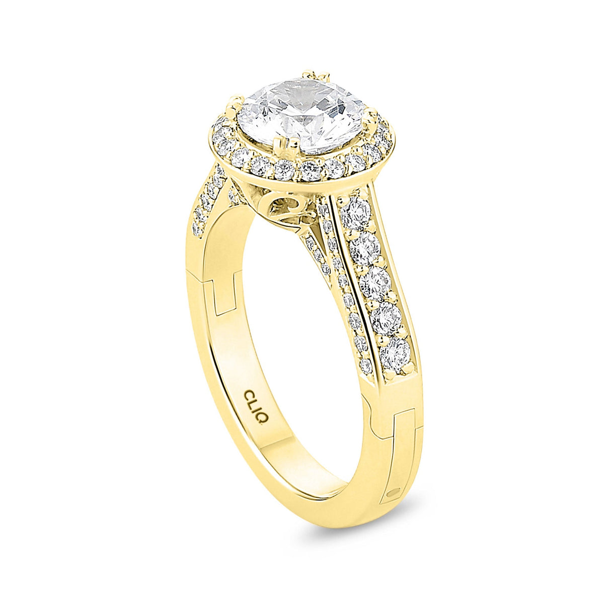 Lisa Pave Engagement Ring with Side Stones
