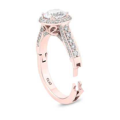 Lisa Pave Engagement Ring with Side Stones