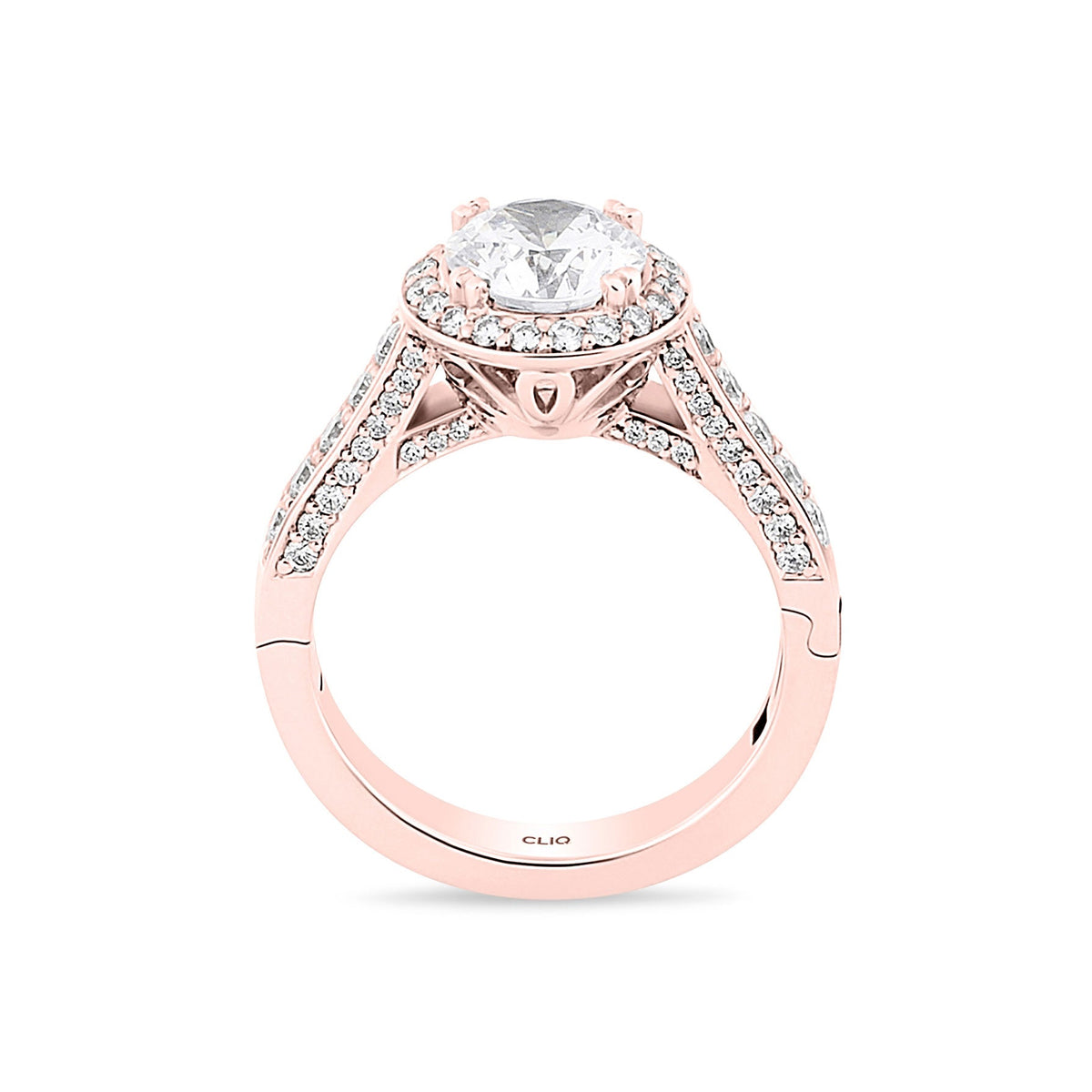 Lisa Pave Engagement Ring with Side Stones