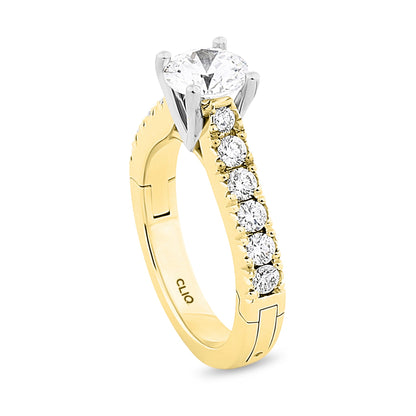 Parisienne Engagement Ring with Side Stones