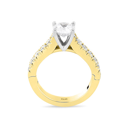 Parisienne Engagement Ring with Side Stones