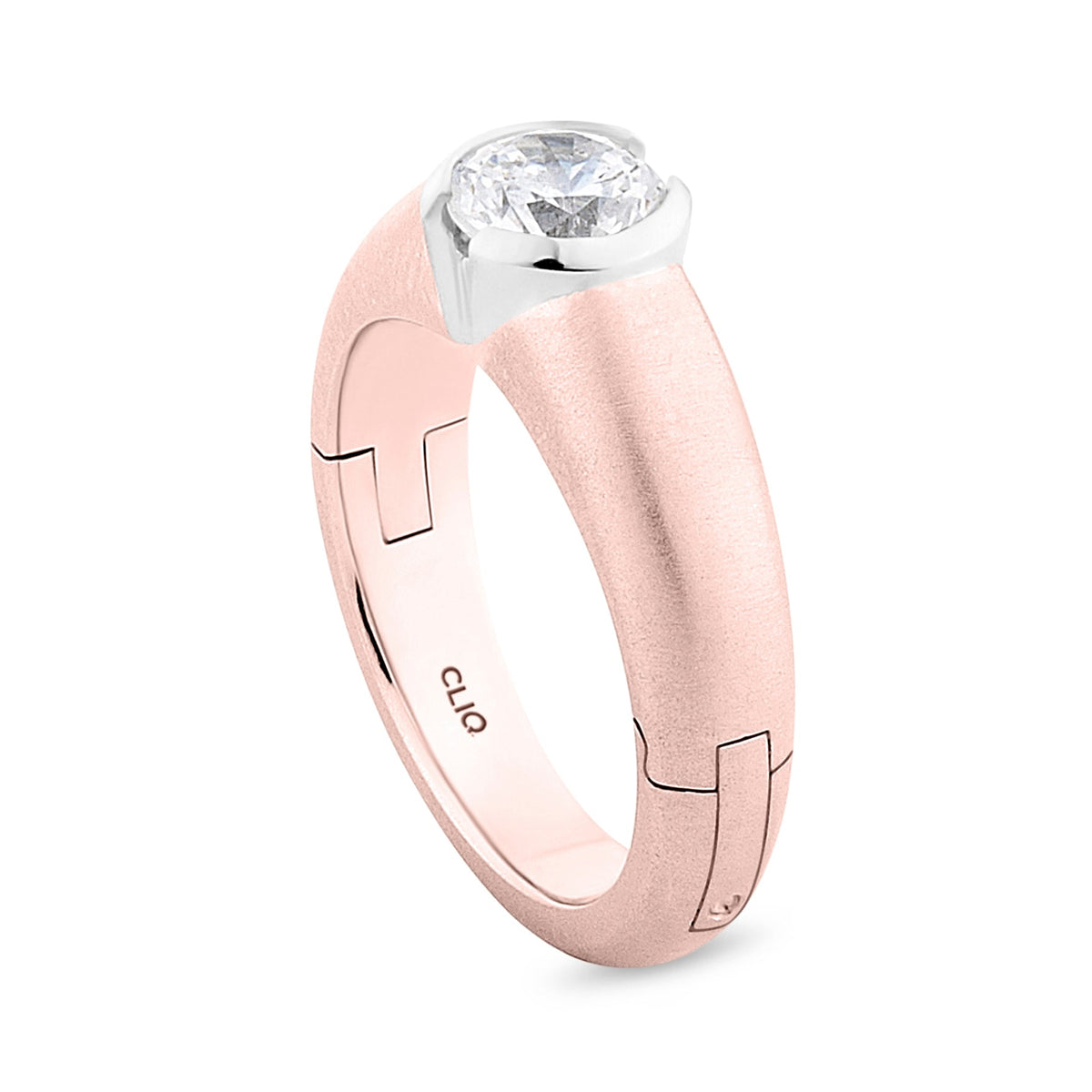 Eclipse Solitaire Engagement Ring with Textured Finish