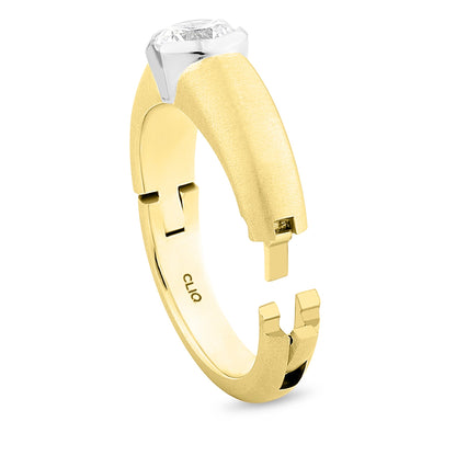 Eclipse Solitaire Engagement Ring with Textured Finish