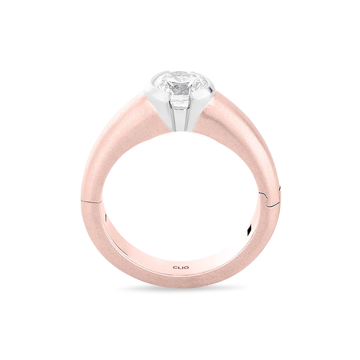 Eclipse Solitaire Engagement Ring with Textured Finish