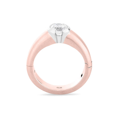 Eclipse Solitaire Engagement Ring with Textured Finish