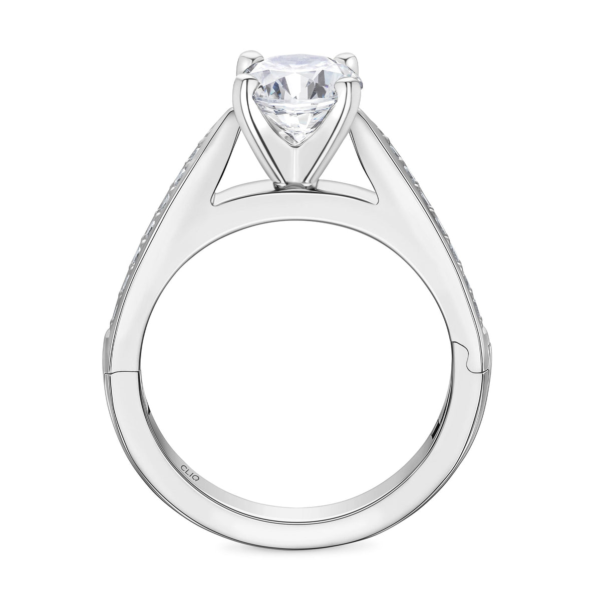 SoftPointe Cathedral Engagement Ring with Side stones