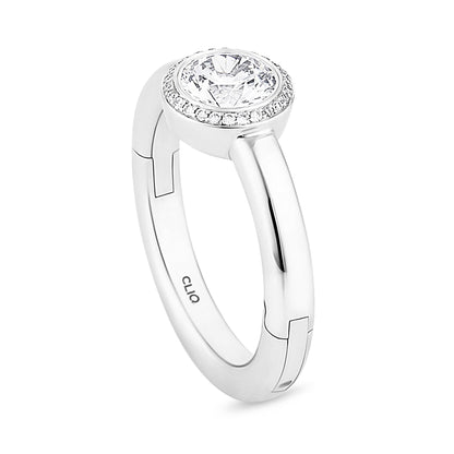 Riley Bezel Set Ring with Halo