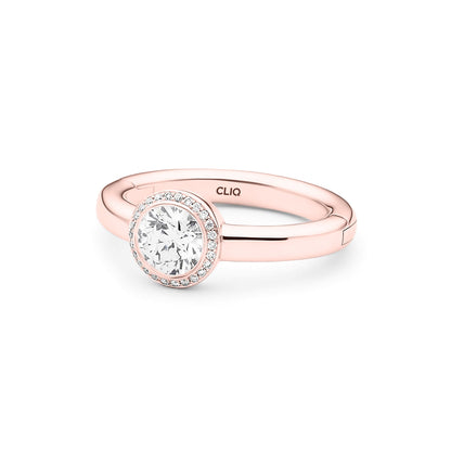Riley Bezel Set Ring with Halo