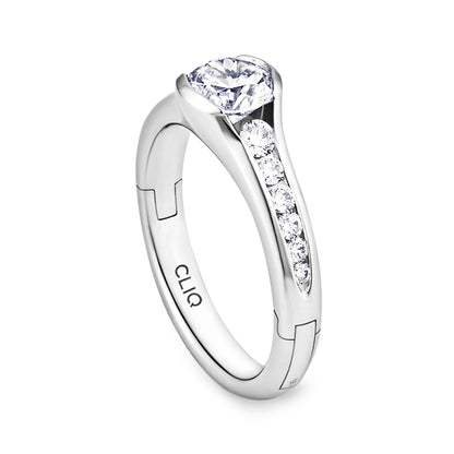 Chamonix Half Bezel Engagement Ring with Graduating Side Stones