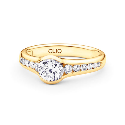 Chamonix Half Bezel Engagement Ring with Graduating Side Stones