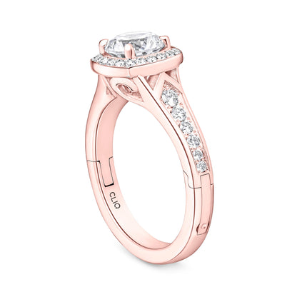 Abington Halo Engagement Ring with Side Stones