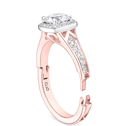 Abington Halo Engagement Ring with Side Stones