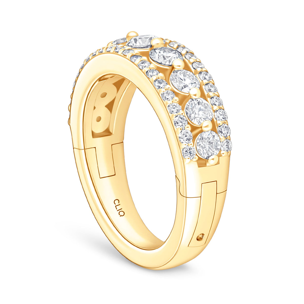 Addilyn Tapered Three Row Diamond Band