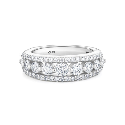 Addilyn Tapered Three Row Diamond Band