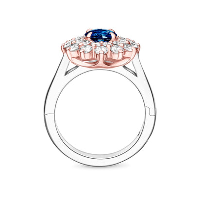 Victoria Diamond + Sapphire Cluster Ring