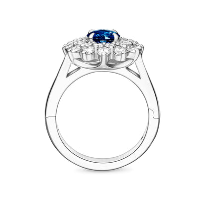 Victoria Diamond + Sapphire Cluster Ring
